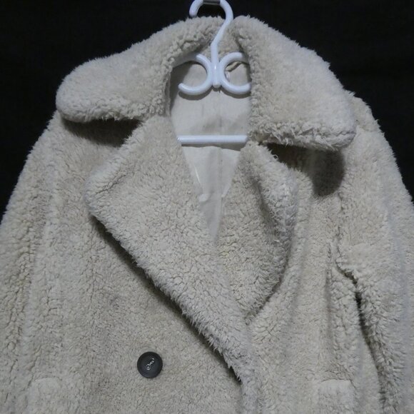 FREE PEOPLE | xs - extra small | Teddy - Furry Plush Double Breasted Pea Coat - Picture 4 of 16